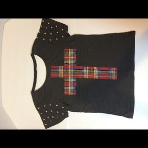 FRZ t-shirt with plaid cross size medium